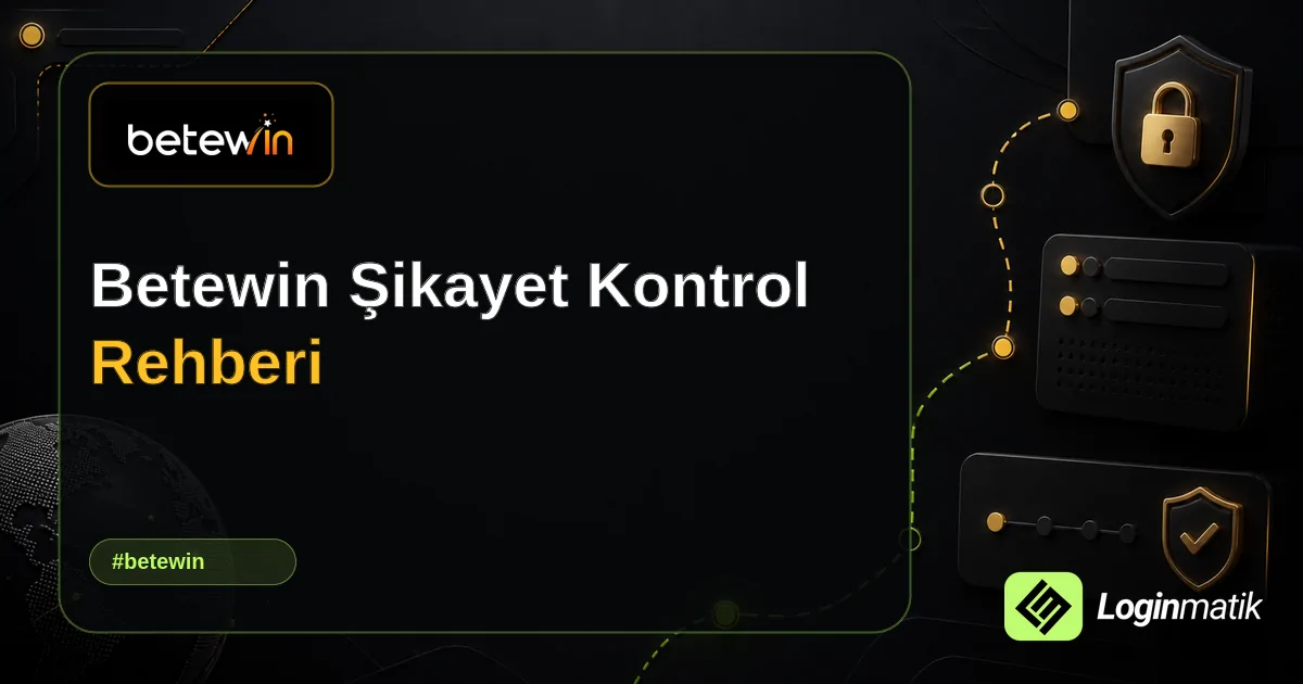 Betewin Şikayet Kontrol Rehberi - Betewin Loginmatik rehber görseli